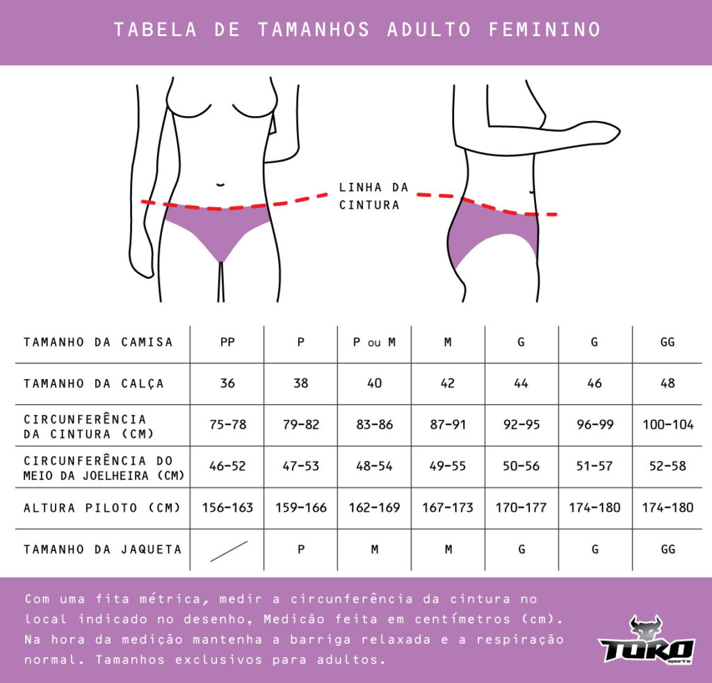 Tabela De Tamanhos Torosports 2180